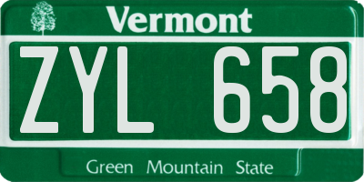 VT license plate ZYL658