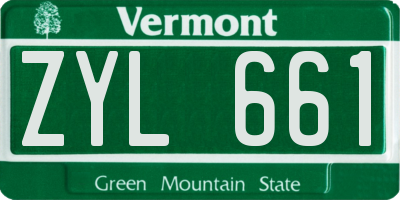 VT license plate ZYL661