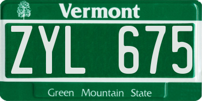 VT license plate ZYL675