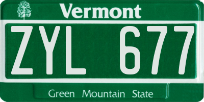 VT license plate ZYL677