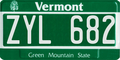 VT license plate ZYL682