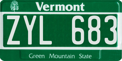 VT license plate ZYL683