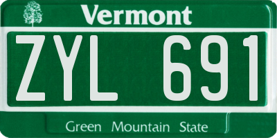 VT license plate ZYL691