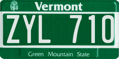 VT license plate ZYL710