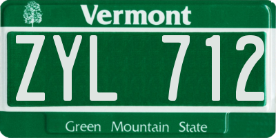 VT license plate ZYL712