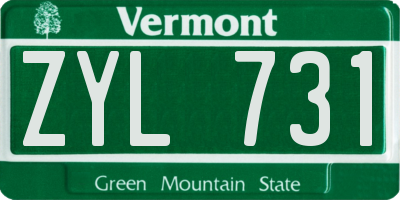 VT license plate ZYL731
