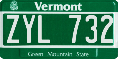 VT license plate ZYL732