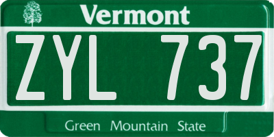VT license plate ZYL737