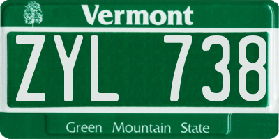 VT license plate ZYL738
