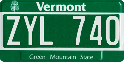 VT license plate ZYL740