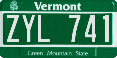 VT license plate ZYL741