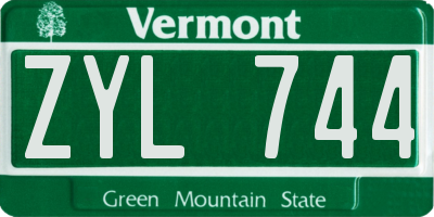 VT license plate ZYL744