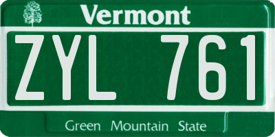 VT license plate ZYL761