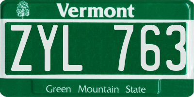 VT license plate ZYL763
