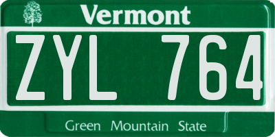 VT license plate ZYL764