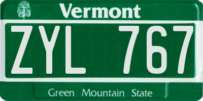 VT license plate ZYL767