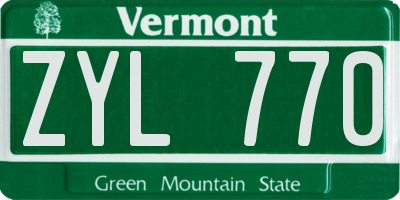 VT license plate ZYL770