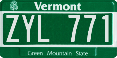 VT license plate ZYL771