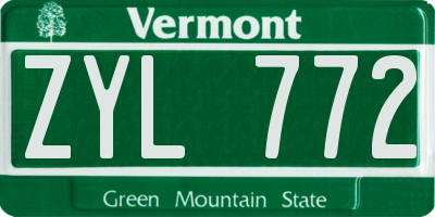 VT license plate ZYL772