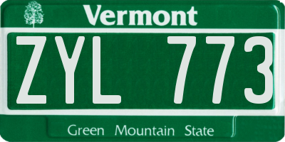 VT license plate ZYL773