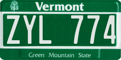 VT license plate ZYL774