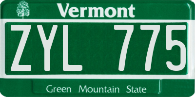VT license plate ZYL775