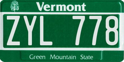 VT license plate ZYL778