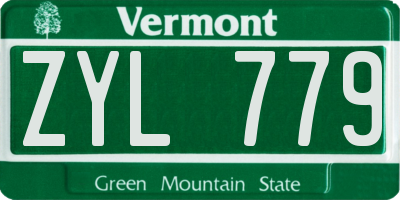 VT license plate ZYL779