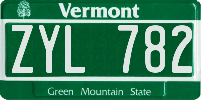 VT license plate ZYL782