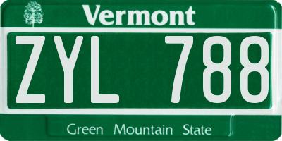 VT license plate ZYL788
