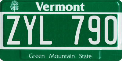 VT license plate ZYL790