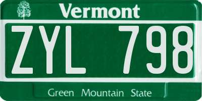 VT license plate ZYL798