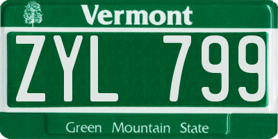 VT license plate ZYL799