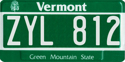VT license plate ZYL812