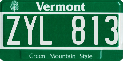 VT license plate ZYL813