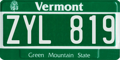 VT license plate ZYL819