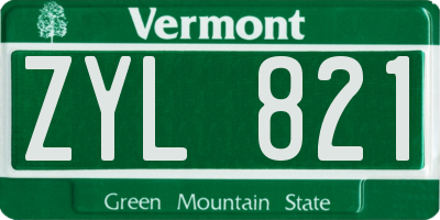 VT license plate ZYL821