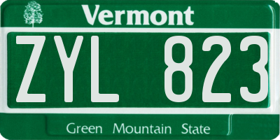 VT license plate ZYL823