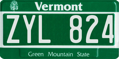 VT license plate ZYL824