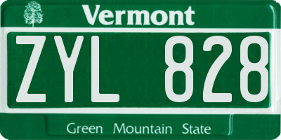 VT license plate ZYL828