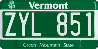 VT license plate ZYL851