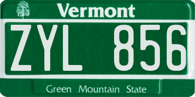 VT license plate ZYL856