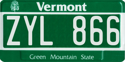 VT license plate ZYL866