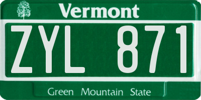 VT license plate ZYL871