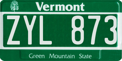 VT license plate ZYL873