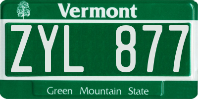 VT license plate ZYL877