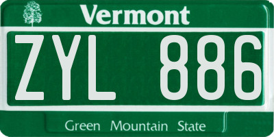 VT license plate ZYL886