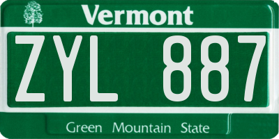 VT license plate ZYL887