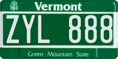 VT license plate ZYL888