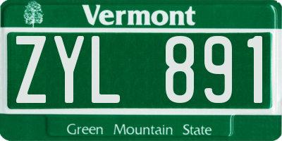 VT license plate ZYL891